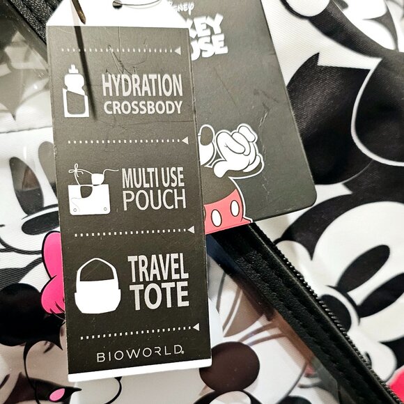 Disney Mickey & Minnie Mouse Drawstring Travel Tote Bag with Pouches - Rare! - Picture 4 of 10